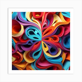 Colorful Paper Art Art Print