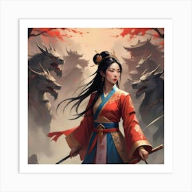 Asian Warrior Art Print