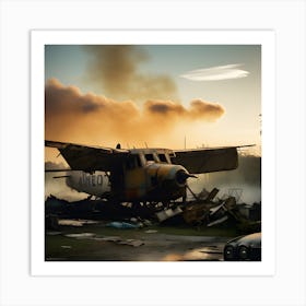 Plane Sits On The Ground 2 Art Print