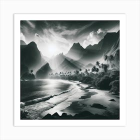 Black And White Landscape 1 Art Print