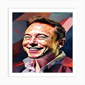 Portrait Of Elon Musk Art Print