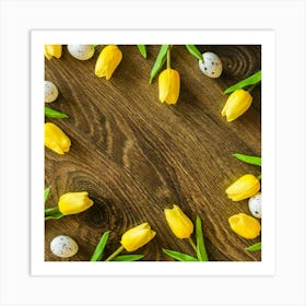 Easter Tulips And Eggs Art Print