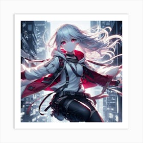 Anime Girl In A City 1 Art Print