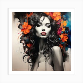 'Floral Girl' Art Print