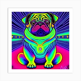 Psychedelic Pug Art Print
