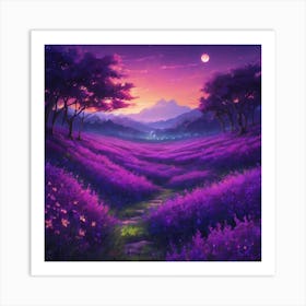 Purple Flower Field Art Print