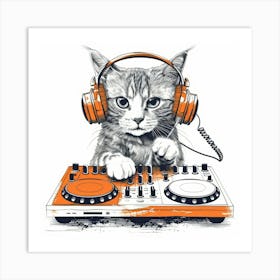 Cat Dj 1 Art Print