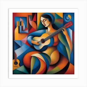 Abstract Acoustic Guitar 5 Art Print