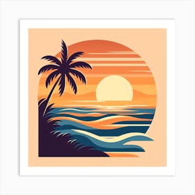 Sunset At The Beach 2 Art Print