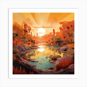 Desert Landscape 5 Art Print