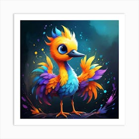 Fantasy Crane, Colorful Bird #5 Art Print