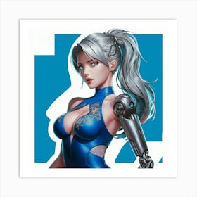 Robot Girl 3 Art Print