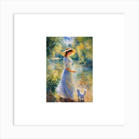 Girl And Her Dog Art Print