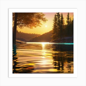 Sunset Over Water 6 Art Print