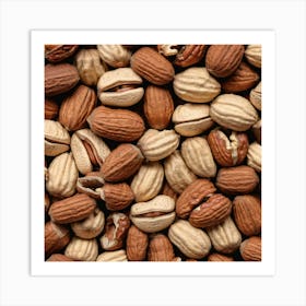 Nuts As A Background (30) Art Print