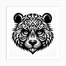 Tribal Bear Head Art Print