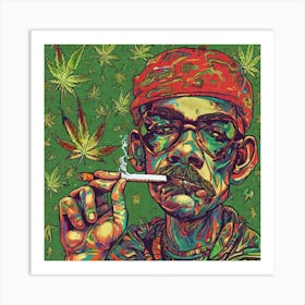 Weed Smoking Man 2 Art Print