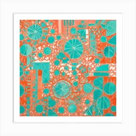 Abstract Pattern Art Inspired By The Dynamic Spirit Of Miami's Streets, Miami murals abstract art, 110 Art Print