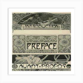 Preface Avant-Propos Art Print