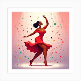 Line Art Salsa Dancer 2 Art Print