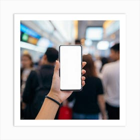 White Adult Young Communication Mobile Phone Screen Woman Blank Blurred Lifestyle Happy P (11) Art Print