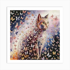 Butterfly Cat Art Print