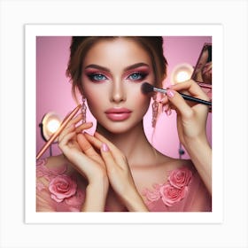 Beautiful Young Woman Makeup Art Print