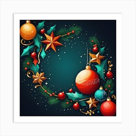 Christmas Wreath Art Print