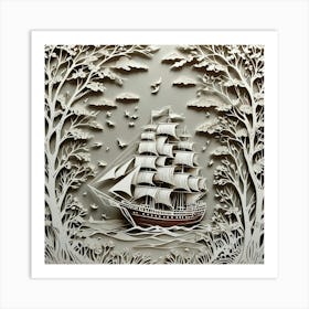 Ship In The Woods Art Print