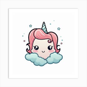 Unicorn Kawaii Art Print