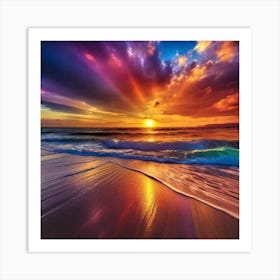 Sunset On The Beach 175 Art Print