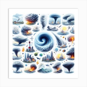 Set Of Storms Art Print