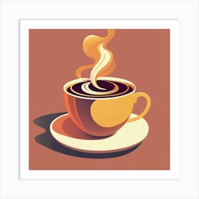 Coffee Cup With Steam Poster 1 Art Print