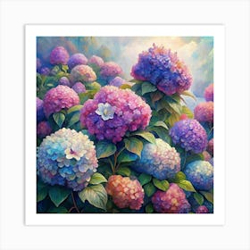 Hydrangea Flower Painting Art Print