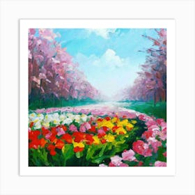 a flower garden in spring 11 Art Print