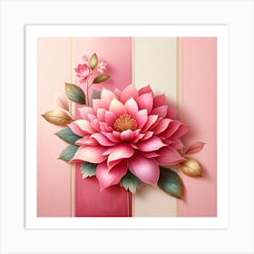 Pink Flower On A Pink Background Art Print