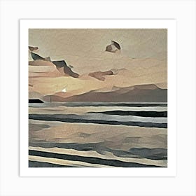 Hazy sunset Art Print