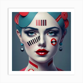 Abstract Portrait Of A Woman Art Print