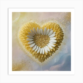 Abstract Heart Shaped Flower Art Print