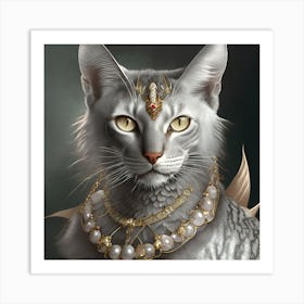 Firefly A Beautiful, Cool, Handsome Silver And Cream Majestic Masculine Main Cat Blended With A Japa (3) Art Print