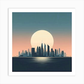 Dubai City Skyline 1 Art Print