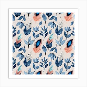 Watercolor Feathers Art Print