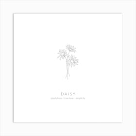 Daisy Birth Flower Square Art Print