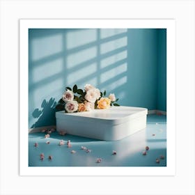 White Box With Flowers 4 Art Print