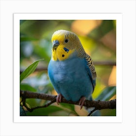 Blue Parakeet Art Print