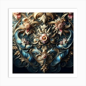 Ornate Floral Painting Art Print