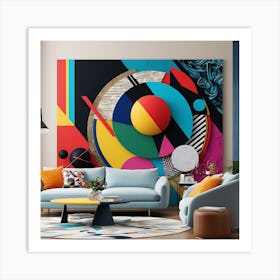 Novel, show-stopping, full-screen wall art with bold shapes, vibrant colors, and abstract patterns.1 Art Print