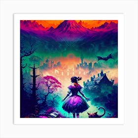 Woman in the woods Art Print