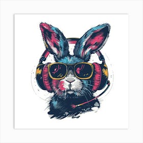 Rabbit With Headphones 5 Art Print