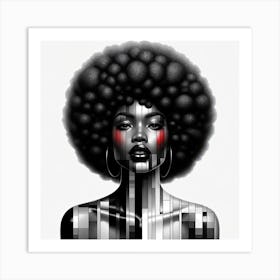 Afro Girl With Abstract Elements Art Print